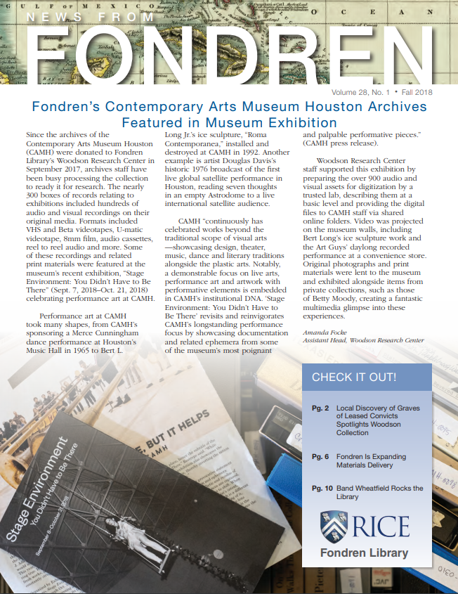 Cover of News from Fondren issue