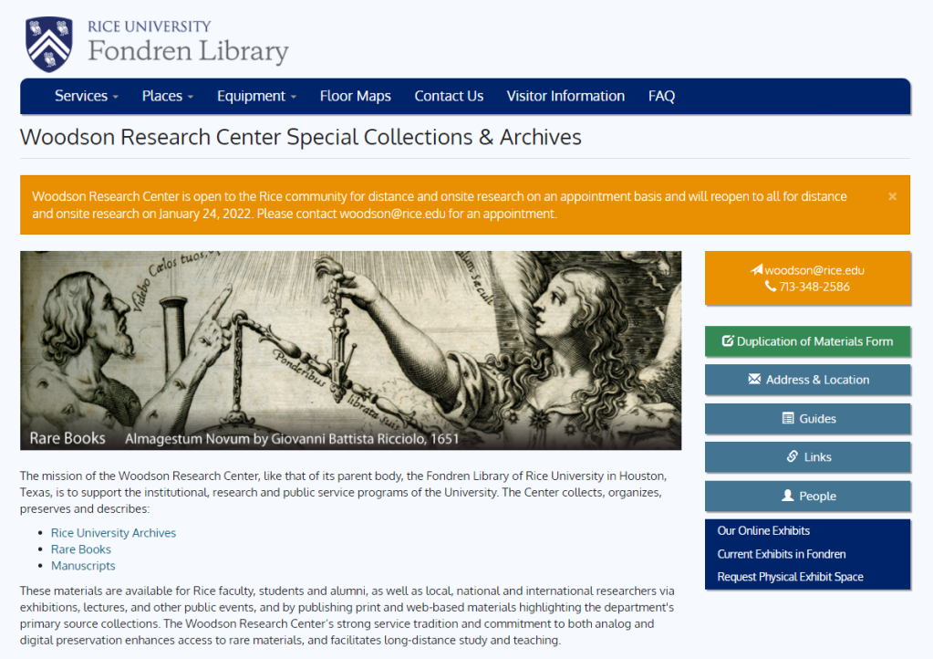 Woodson Research Center homepage